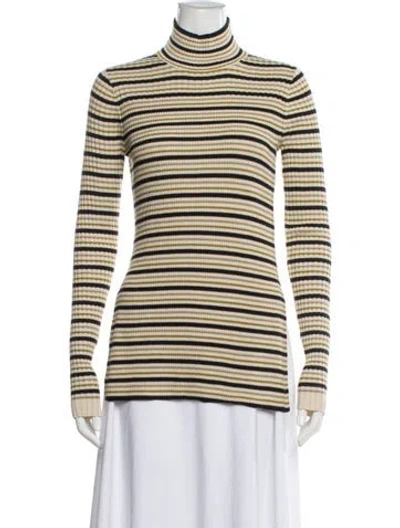 Pre-owned Proenza Schouler Silk Striped Sweater In Neutral