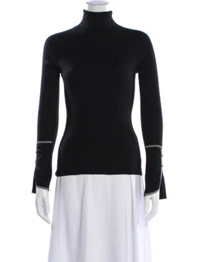 Pre-owned Proenza Schouler Silk Turtleneck Sweater In Black