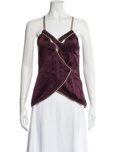 Pre-owned Proenza Schouler Silk V-neck Blouse In Purple