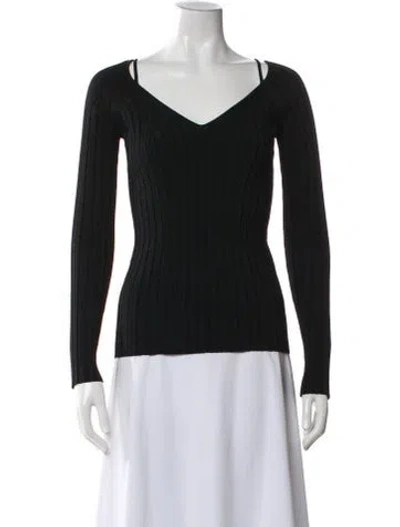 Pre-owned Proenza Schouler Silk V-neck Sweater In Black
