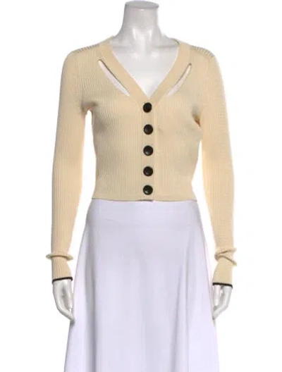 Pre-owned Proenza Schouler Silk V-neck Sweater In Neutral