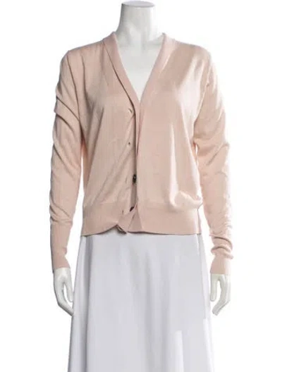 Pre-owned Proenza Schouler Silk V-neck Sweater In Pink