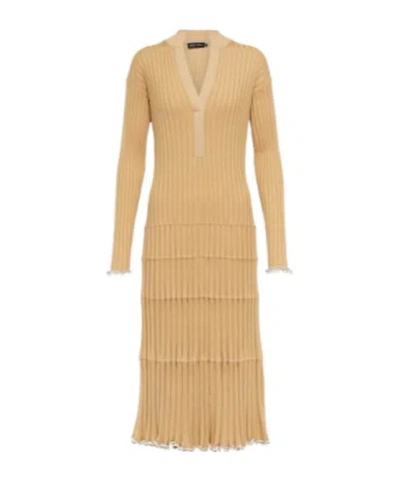 Proenza Schouler Silk-blend Polo Midi Dress In Brown