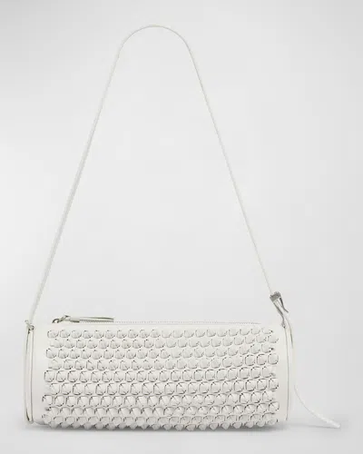 Proenza Schouler Silo Woven Napa Leather Shoulder Bag In Optic White