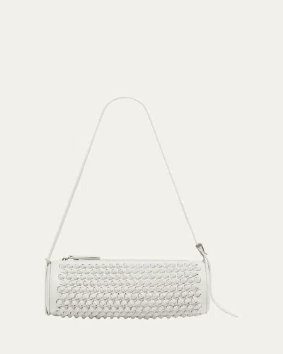 Proenza Schouler Silo Woven Napa Leather Shoulder Bag In Optic White