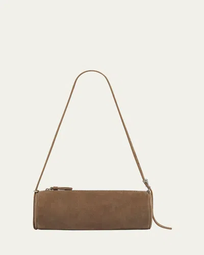 Proenza Schouler Silo Zip Suede & Leather Shoulder Bag In Brown