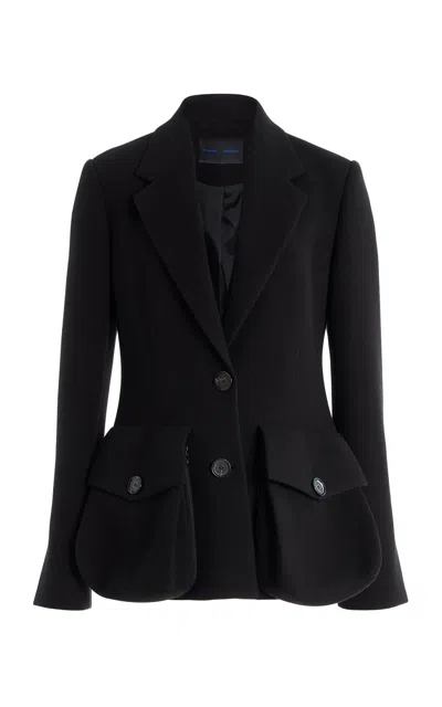 Proenza Schouler Silva Wool-blend Scuba Blazer In Black
