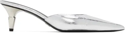 Proenza Schouler Women's 65mm Leather Spike Mules In Silver