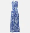 Proenza Schouler Simone Printed Maxi Dress In Cobalt Multi