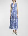 Proenza Schouler Simone Printed Maxi Dress In Cobalt Multi