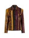 Proenza Schouler Striped Suede-trimmed Snake-effect Leather Jacket In Multi