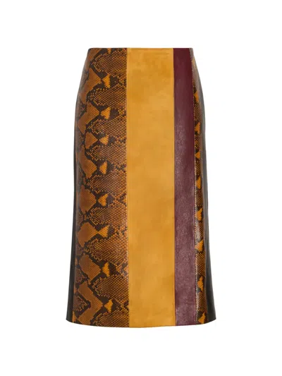 Proenza Schouler Sirine Skirt In Pieced Leather In Brown
