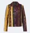 Proenza Schouler Striped Suede-trimmed Snake-effect Leather Jacket In Multi