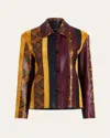 Proenza Schouler Striped Suede-trimmed Snake-effect Leather Jacket In Multi
