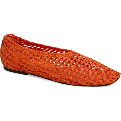 Proenza Schouler Slant Crochet Flat In Orange