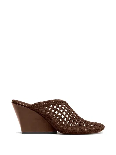 Proenza Schouler Slant Crochet Wedge Mules In Multi
