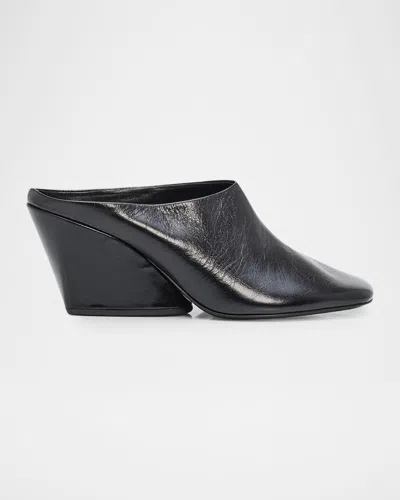 Proenza Schouler Slant Leather Mules In Black