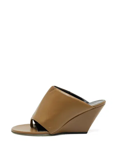 Pre-owned Proenza Schouler Slant Wedge Sandals In Brown