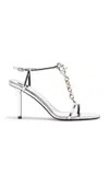 Proenza Schouler Slash Chain Metallic Leather Sandals In Silver