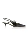 Proenza Schouler Slash Crossover Slingback Leather Pumps In Black