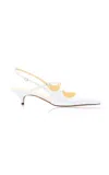 Proenza Schouler Slash Crossover Slingback Leather Pumps In White