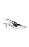 Proenza Schouler Slash Crossover Slingback Pumps In Silver