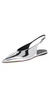Proenza Schouler Slash Flat Slingbacks Silver