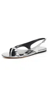 Proenza Schouler Slash Flat Thong Sandals Silver In Silver