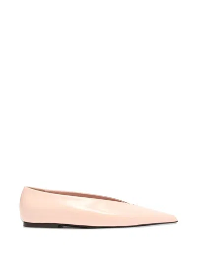 Proenza Schouler Slash Flats In Polished In Pink