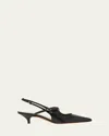Proenza Schouler Slash Patent-leather Slingback Point-toe Pumps In Black