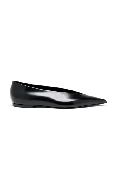 Proenza Schouler Slash Leather Flats In Black