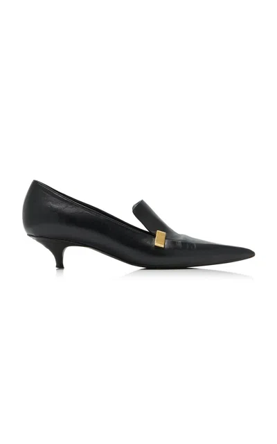 Proenza Schouler Slash Leather Loafer Pumps In Black