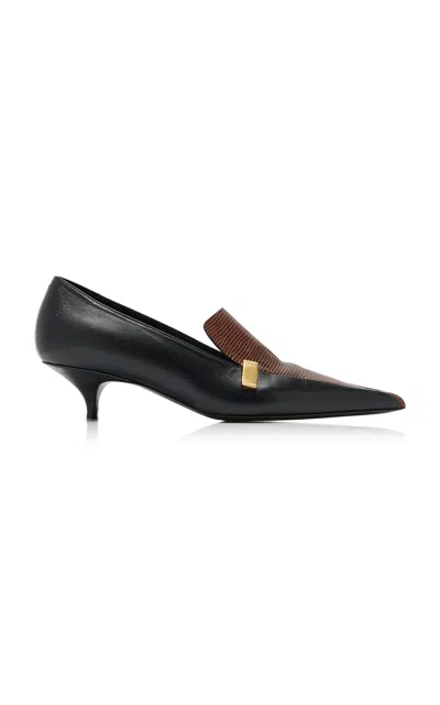 Proenza Schouler Slash Leather Loafer Pumps In Black
