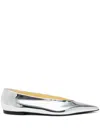 Proenza Schouler Slash Pointed-toe Flat Pumps In Multi