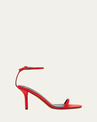 Proenza Schouler Slash Satin Ankle-strap Sandals In Red