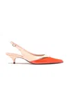 Proenza Schouler Slash Slingback In Spazzolato And Satin Combo In Orange