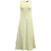 Proenza Schouler Sleeveless Ribbon Detail Dress In Cream Wool In Yellow
