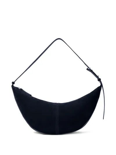 Proenza Schouler Slide Crescent-shaped Suede Shoulder Bag In Blue