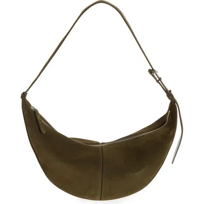Proenza Schouler Slide Suede Hobo Bag In Olive