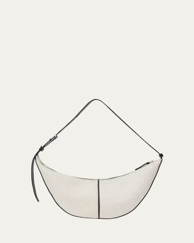 Proenza Schouler Slide Zip Canvas Shoulder Bag In 106 Natural