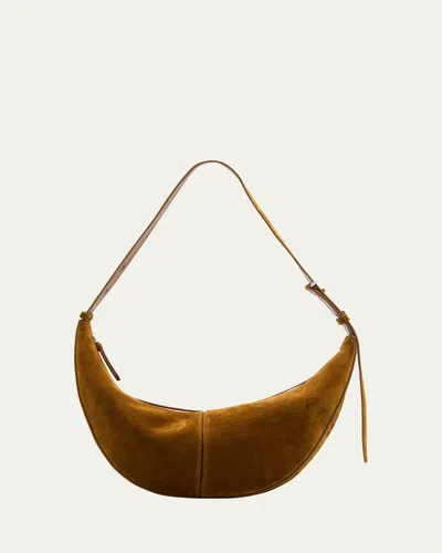 Proenza Schouler Slide Zip Suede Shoulder Bag In Fern