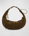 Proenza Schouler Slide Zip Suede Shoulder Bag In Gray