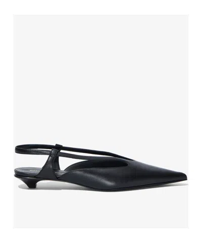 Proenza Schouler Slash Crossover Slingback Leather Pumps In Black