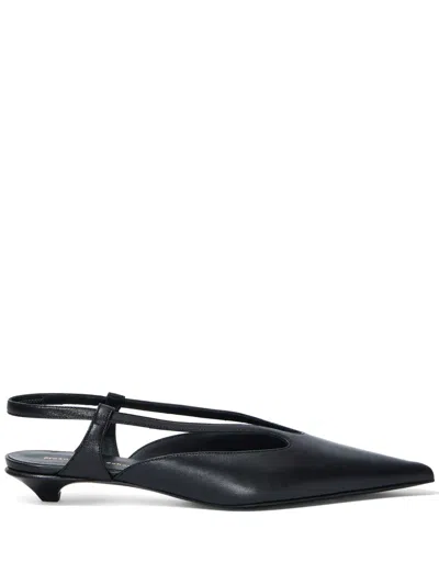 Proenza Schouler Slash Crossover Slingback Leather Pumps In Black