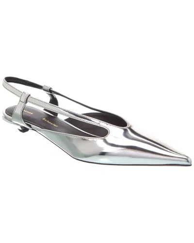 Proenza Schouler Woman Ballet Flats Silver Size 9 Textile Fibers
