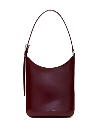 Proenza Schouler Slope Leather Shoulder Bag In Burgundy