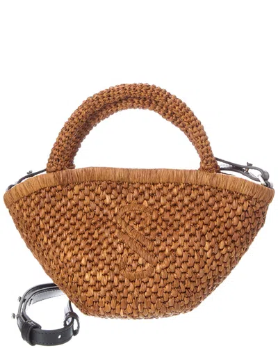 Proenza Schouler Small Raffia & Leather Tote In Brown