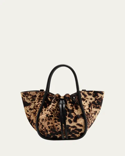 Proenza Schouler Small Ruched Calf Hair Tote Bag In Brown