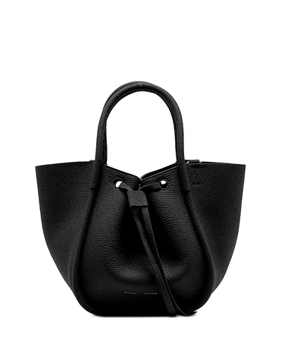Proenza Schouler Small Ruched Leather Tote Bag In Black