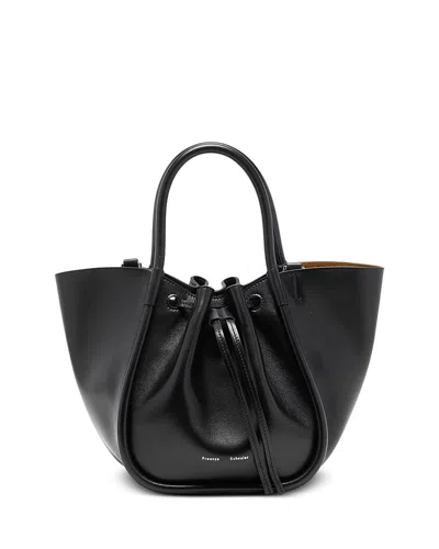 Proenza Schouler Small Ruched Leather Tote Bag In Black
